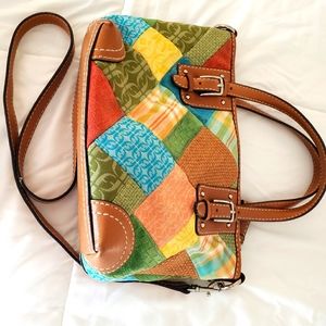 Fossil quilt hand bag with shoulder strap